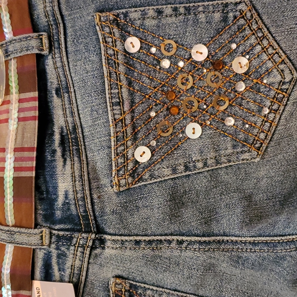 Imperial Star Adjustable Waistband Cropped Jeans Girl's 8 Reg - Picture 3 of 6
